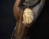 Copper Sunset - Wire Wrap Art Gemstone Cabochon Pendant on Satin cord