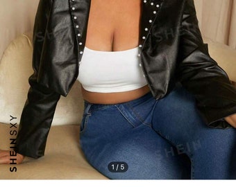 Pleather Cropped Jacket