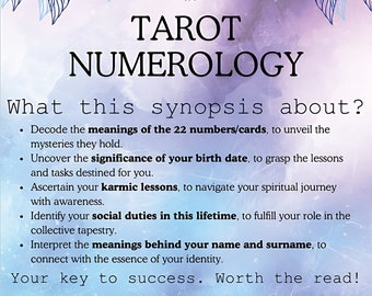 Tarot Numerology Birth Chart | Discover Your Life Path, Karma & Soul Purpose | Digital PDF Self-Discovery Guide