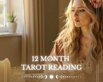 12 Month Tarot Reading, Year Ahead Future Predictions, Same Hour Personalized Tarot, Detailed Yearly Insight, Fast Custom Tarot