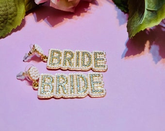 Gorgeous Bride Dangle Earrings: Perfect for a Bridal Shower or Bachelorette Party
