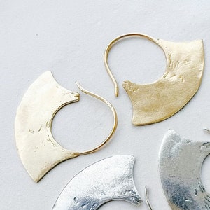 Upul Earrings - Tribal Metalwork - Coated Brass