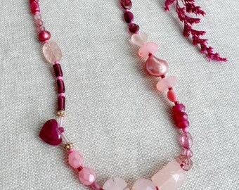 Color Story Series - Magenta Pink Gemstone Necklace