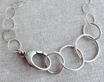 Delicate Ring Choker - Sterling Silver Artisan Charm Necklace