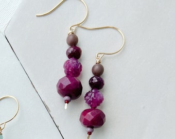 Color Story Series - Purple Gemstone Earrings