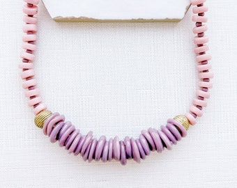 Dusty Pink and Purple Statement Necklace