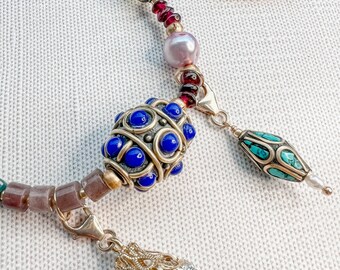 Lisbon Collection - Necklace I - Charm Gemstone & Vintage Mix