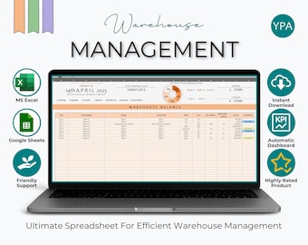Warehouse Inventory Tracker: Excel & Google Sheets Template with Reorder Alerts
