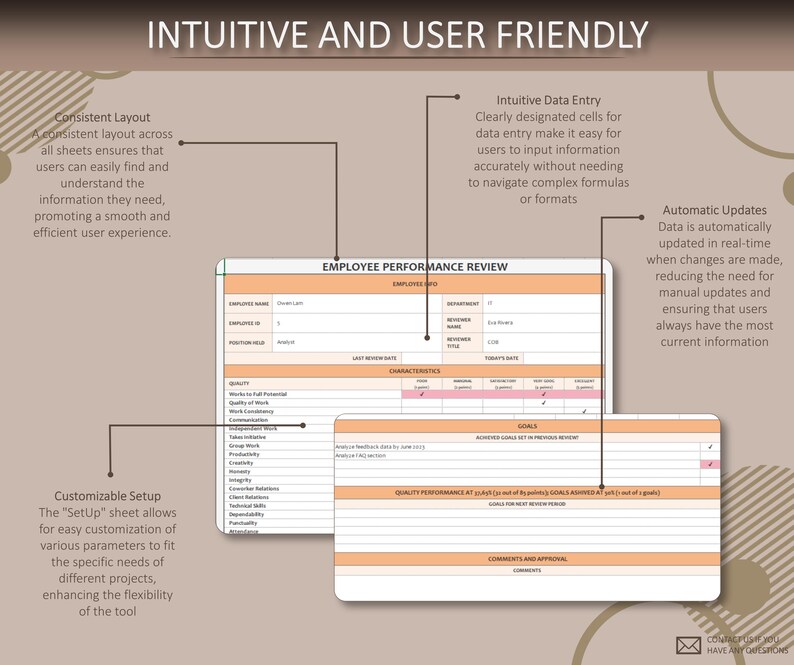 Performancepoint Sheets Employee Performance Review Spreadsheet, Auto Error Marking, Auto ...