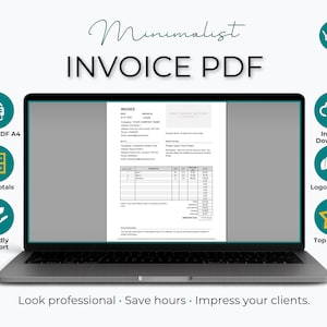 Fillable Invoice Template PDF: Minimalist Design with Auto Totals
