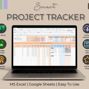 Project Tracker Spreadsheet | Budget, Deadlines & Team Efficiency | Excel and Google Sheets