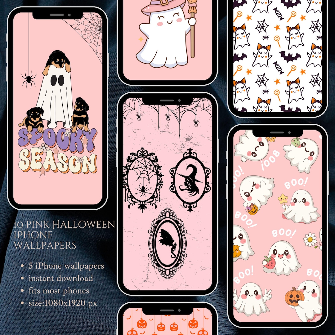 10 Halloween iPhone Wallpaper, Cute Ghost Phone Wallpaper, Halloween