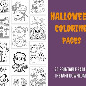 Cute kids Halloween coloring pages, kawaii Halloween colouring pages, Halloween coloring for toddler, Printable coloring pages, summerween