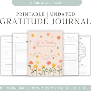 Undated Gratitude Journal, Daily Gratitude Planner, Mindfulness Journal, Self-Care Tracker, Instant Download, printable tracker, daily to do