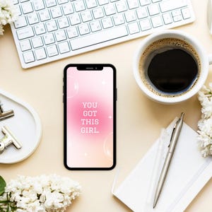 10 affirmations iPhone wallpaper Pink coquette inspirational iPhone wallpapers quote phone background Minimalist iPhone wallpaper aesthetic