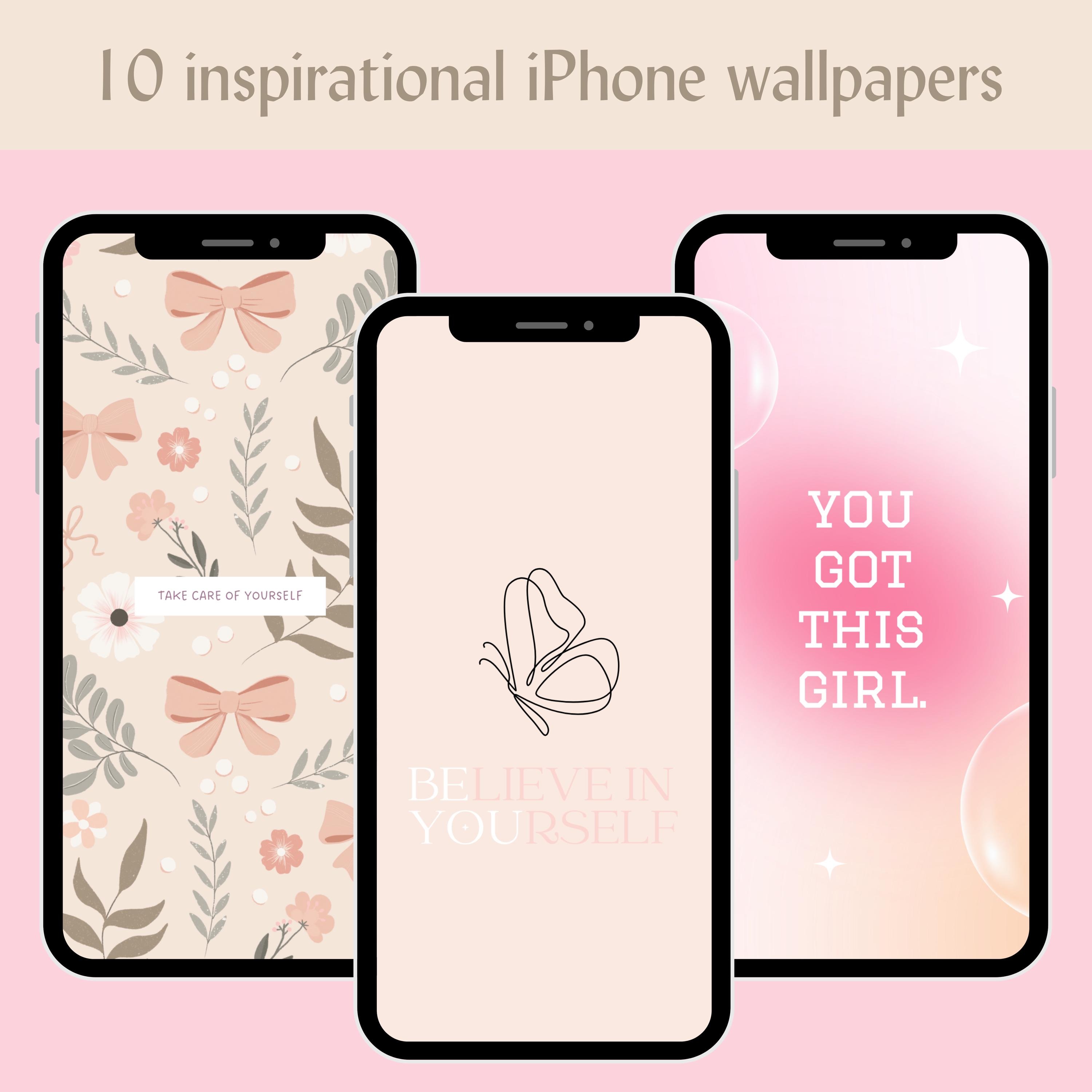 10 Affirmations iPhone Wallpaper Pink Coquette Inspirational iPhone ...