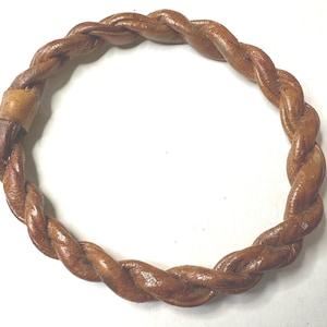 Vintage Leather Braided Bracelet - Brown