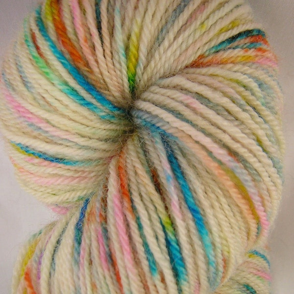 Confetti is 414 yds superwash BFL ultra fingering wt sock yarn for knitting or crochet