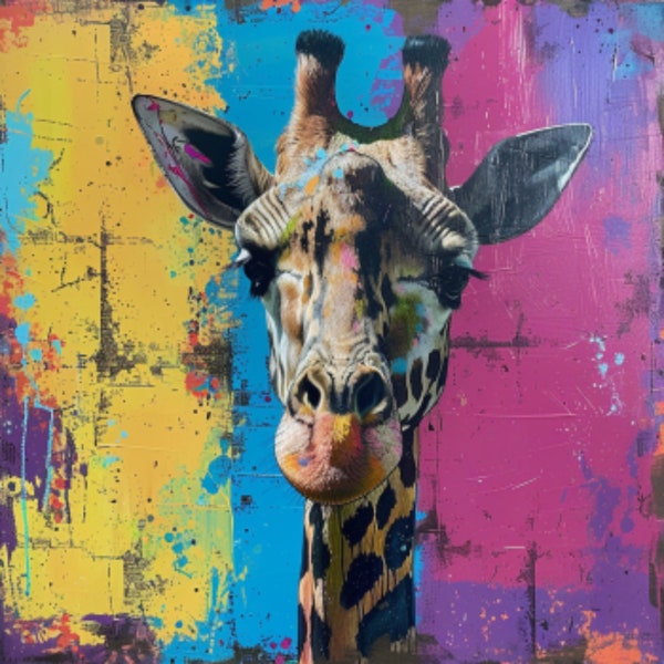 Giraffe Abstract Summer 2024 Art Print. Home Decor Inspiration And Ideal Gift