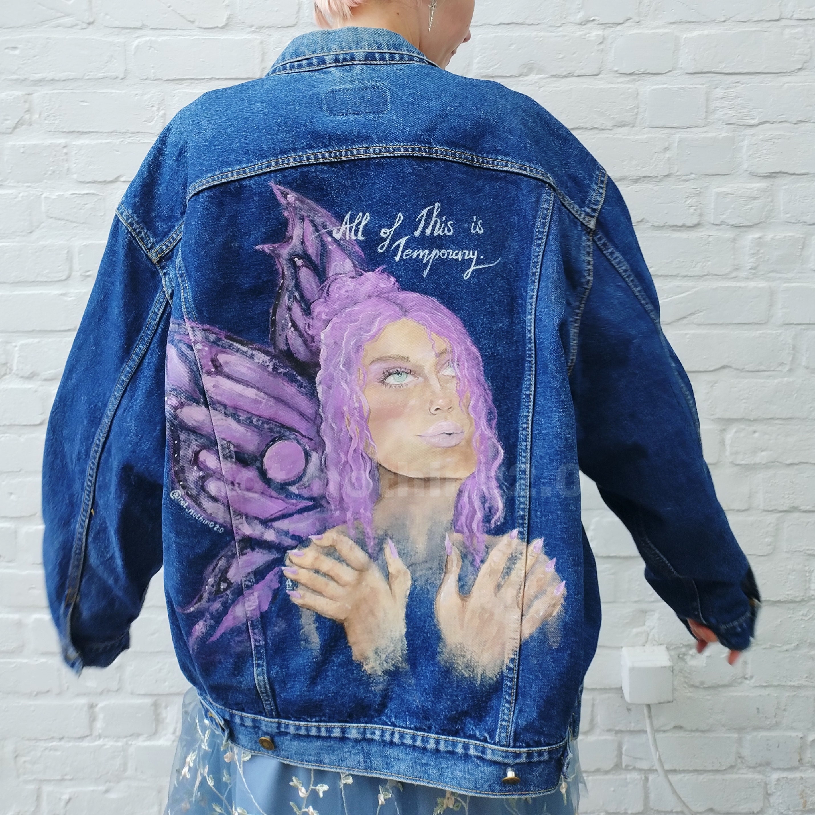 Pink/purple Fairy Handpainted Jeansjacket - Etsy