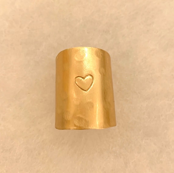 Heart Stamped Brass Ring