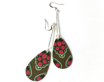 Purple Seedling Pods -Origami Paper earrings