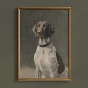 DIGITAL | Vintage German Shorthaired Pointer Portrait Print, Antique Style Dog Artwork #65