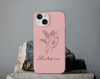 Pink Illustrated Line Art Phone case,