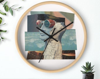 Pastel Aesthetic Vintage Collage Printed wall clock