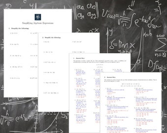 Expresiones algebraicas - Hojas de trabajo de álgebra con clave de respuestas