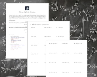 Ecuaciones algebraicas: hojas de trabajo de álgebra con clave de respuestas