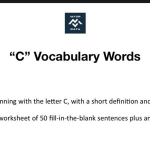 C Words - ELA 7th Grade vocabulary worksheet