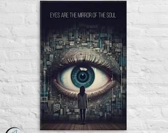 ARTE EN LIENZO GRANDE: Los ojos son el espejo del alma (24x36 pulgadas)