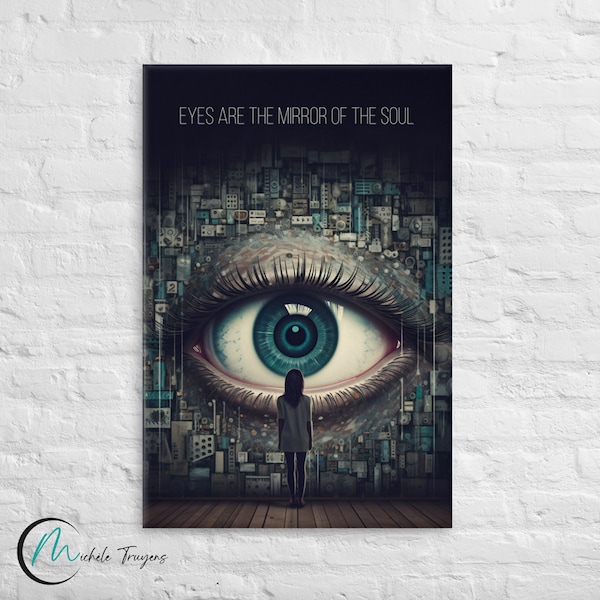 LARGE Canvas ART: Eyes are the mirror of the soul (24x36 inch)