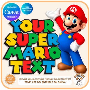 Estilo MARIO GAMER faça você mesmo Crie seu texto personalizado usando o teclado Modelo fácil do Canva Nenhuma habilidade de design necessária Crie designs ilimitados