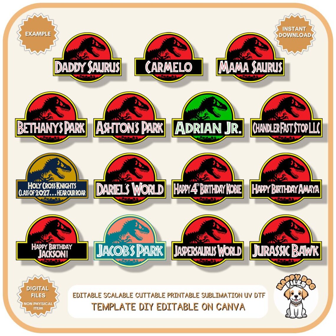 Jurassic Template for CANVA No Design Skills Needed Create Unlimited ...