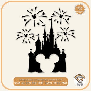 Plik SVG PNG z fajerwerkami w zamku Plik z zamkiem księżniczki Magic Kingdom ClipArt Mysz Wycieczka rodzinna Wakacje rodzinne Powitanie sezonu Wakacje rodzinne