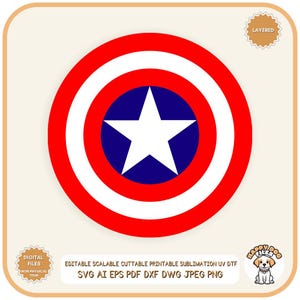 File SVG scudo patriottico a strati, Capitano Svg, 4 luglio Svg, Scudo America Svg, Libertà Bandiera Americana Clipart Png Alta Risoluzione Personalizza Fai da Te