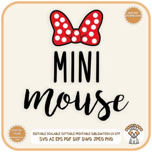 Mini Mouse, Minnie Mouse, Minnie Dots Bow, Minnie Mama Family Trip, Cricut, Baby Mouse tshirt, Mouse ears Svg Birthday Mini Svg Vector Files
