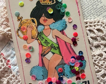 Vintage Ephemera, Shaker Bookmark, Junk Journal Tag, Bookish Merch
