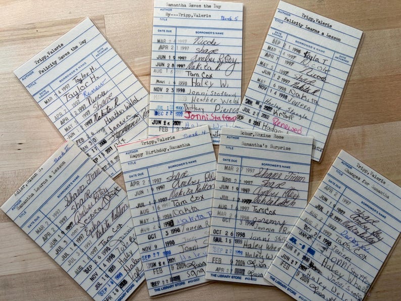 Vintage American Gal Library Checkout Card - Ephemera- Nostalgic - Bookmark image 1