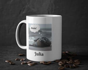 Personalized North Sea Seal Mug: Coastal serenity for your coffee!