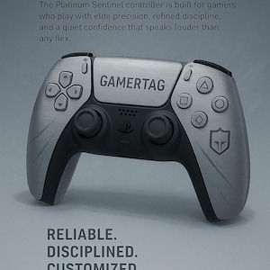 Platinum Protector | Silver Laser Engraved Controller | Custom Gamertag | PlayStation | Prestige Gamer Persona | Unique Engraved Gift