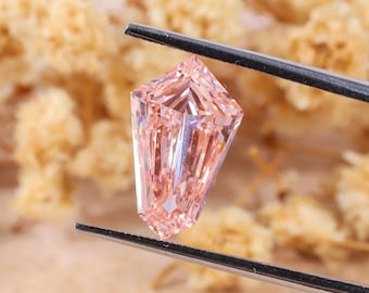 1 CT Pink Shield Cut Lab Grown Diamond, ,Unique and Rare F/VS Lab Created Loose Diamond, fancy Diamond for Engagement Ring, Gift for Her