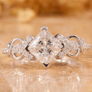 1.5 Carat Princess Cut Lab Grown Diamond Ring /Princess Cut Diamond Engagement Ring / Wedding Ring / 14K White Gold Ring / Proposal Ring