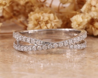 14K Gold X Ring / Criss Cross Ring / Wedding Ring / Minimal Ring / X shaped Lab Grown ring / Overlap Criss-Cross Ring / Statement Ring