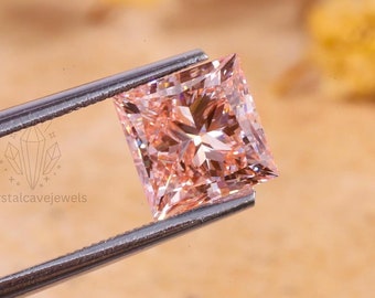2.00 CT Pink Princess Diamond, Lab Grown Diamond, luxury Diamond, Fancy Loose Diamond, Wedding Ring , Anniversary Gift