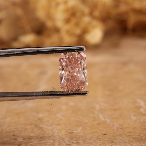 Pink Radiant Cut Diamond, Lab Grown Diamond, luxury Diamond, Fancy Loose Diamond, Wedding Ring, Anniversary Gift, Diamond For Wedding Ring.