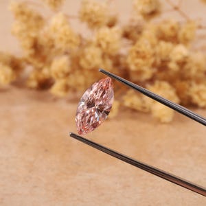2 CT Pink Marquise Diamond , Lab Grown Diamond Anniversary Ring , Wedding Ring Gift , Fancy Loose Diamond For Earring Pairs, CVD Diamond image 5