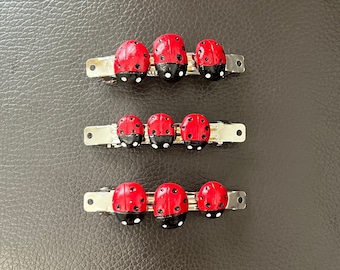 clay hair clips/handmade hair clips/bug hair clips/ladybird/hair accessories/spring accessories/summer accessories